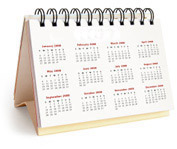 A flip calendar